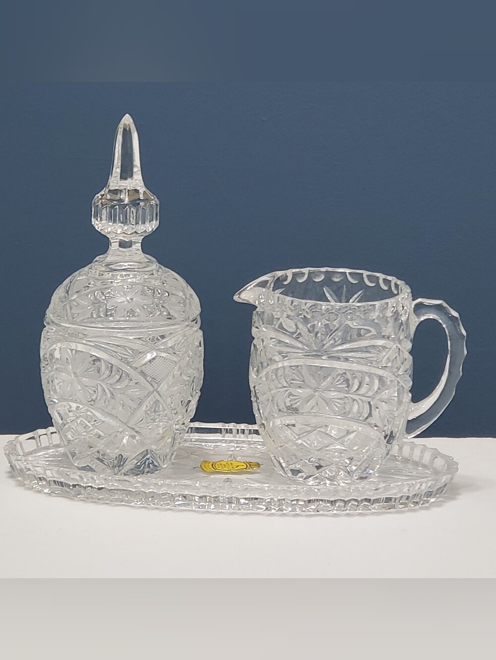 Imperlux Crystal Creamer & Sugar Set 24% Lead Crystal